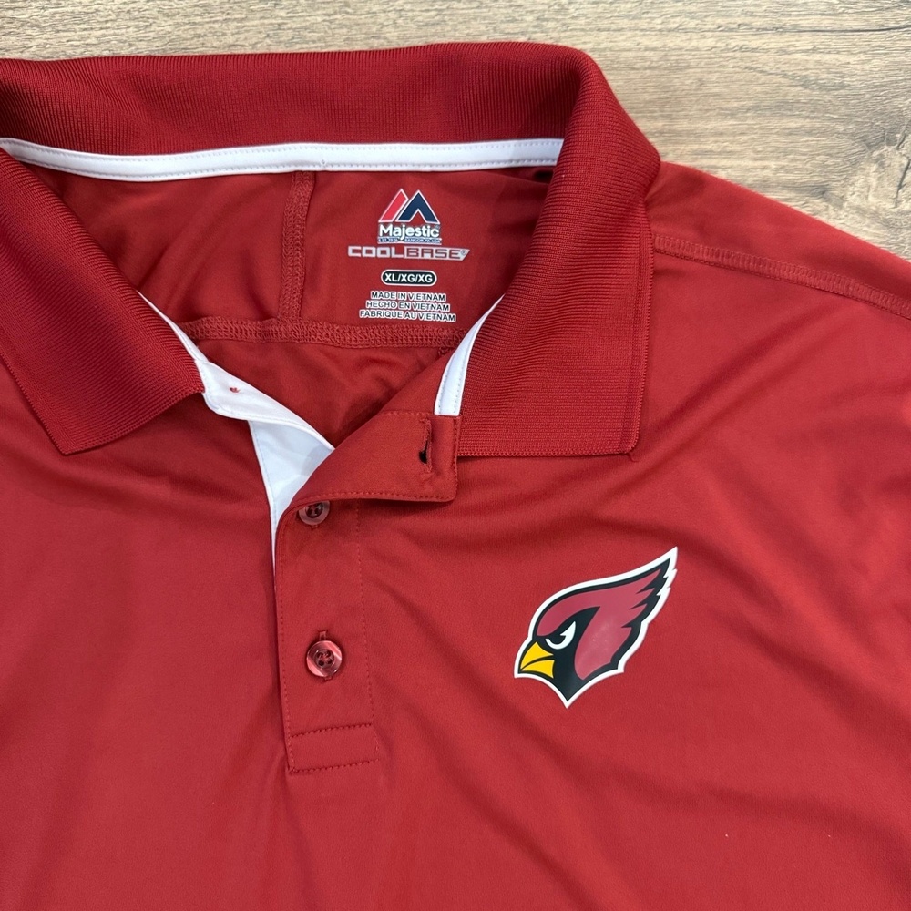 Arizona Cardinals Polo‎ Shirt Mens XL Red Sports Short Sleeve Cool Base